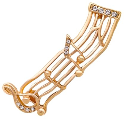 SUPVOX Spilla Musicale Decorativa in Lega Color Oro Note Musicali, Elegante Accessorio da Donna per Feste di Compleanno e Capodanno
