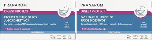 PRANAROM - Digestarom - Digest Protect - Apoya el flujo de jugos digestivos - Aceites esenciales de limón y comino 100% puros y naturales - Extracto natural de algas rojas - Vegano - 30 cápsulas