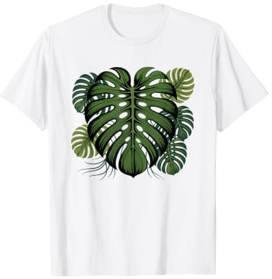 Minimalist Monstera Leaf Botanical Art Indoor Plant Clean T-Shirt