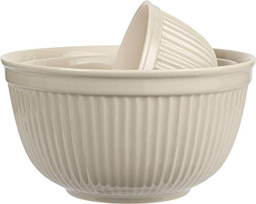 IB Laursen 3er Set Schalen, Schüsseln MYNTE Latte Creme D. 25,5cm Steingut