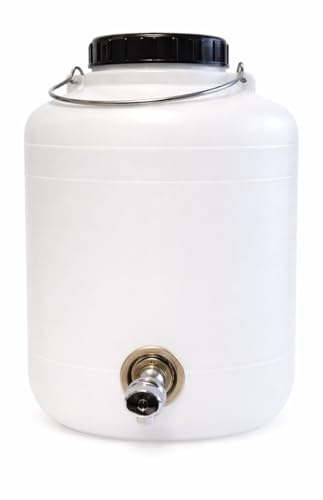 Helguefer - Bidon con Grifo Metálico | Bidón Agua 10 Litros Apto para Uso Alimentario y ADR | Tapa con Cierre Hermético | Polietileno (PEHD), Resistente, Seguro, Estable