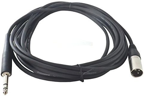 XLR to TRS Jack Microphone Cable - Male to Jack 20ft 6m - Balanced Mic Lead