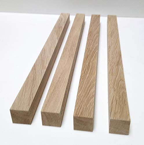 4 Stück Tischfüße Kanthölzer 48x48mm stark Eiche massiv. Kantholz Leisten drechseln bastel Holz. Sondermaße. (48x48x800mm lang.)