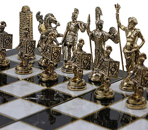 GiftHome (Only Chess Pieces) Historical Rome Figures Metal Chess Pieces Medium Size King 7 cm (Board is not Included)