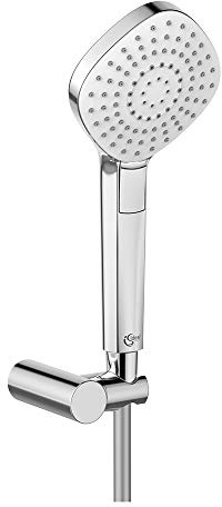 Ideal Standard 3-Funktionshandbrause Idealrain Evo Diamond B2405AA im Set – Ø 11,5 cm für unvergleichliche Duschmomente – Handbrause inkl. Halterung und Brauseschlauch – in Chrom