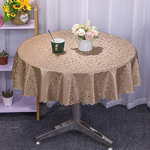XQSSB Tischdecke Tischläufer Tischtuch Tischwäsche Verdickung Tischdekoration Tafeltuch Tiefer Kaffee 140cm Runder Durchmesser
