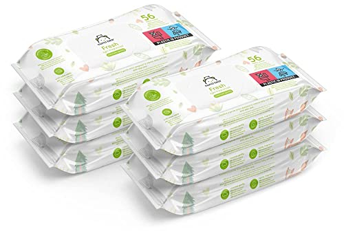 by Amazon Fresh Baby Wipes, 336 Wipes, 6 Pack of 56 (Previously a Mama Bear brand, same product)