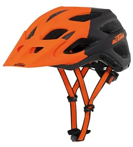 KTM Fahrrad Helm Factory Character mit Fidlock Verschluss-System, mit Visier, Orange Matt und schwarz Matt 54-58 cm