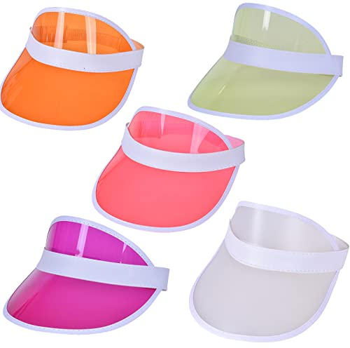 5 Stück Sonnenvisier, Sonnen-Hut, Sonnen-Hut Unisex, Atmungsaktiv Beach Sonnenhut Sommerhut für Golf Baseball Tennis Herren Damen (5 Farben)