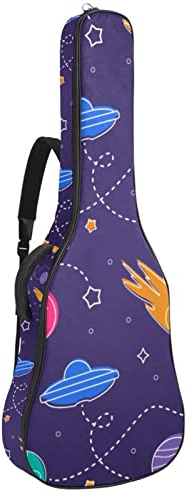 Akustisk gitarrväska vattentät gitarrryggsäck tjock mjuk vadderad söt monster klassisk gitarrväska, Färg2, 42.9x16.9x4.7 in, Väskorganiserare