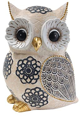 Ronyme Collection Statuette de Hibou, Ornement Chouette Figurine Bureau Paysage Décor Statue Jardin Hibou Sculpture pour Table, Maison, Jardin