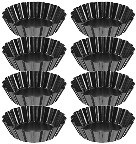Kichvoe 8piezas Moldes Pequeños Para Tartas Con Desmontable Unidades Acero Inoxidable Para Hornear Tartas Pasteles y Postres