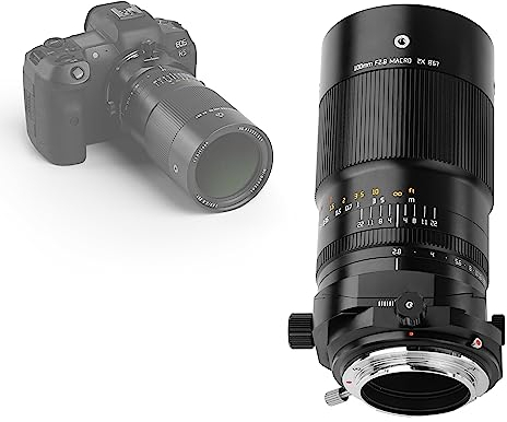 TTArtisan Obiettivo macro inclinabile F2.8 da 100 mm, con corpo in metallo, compatibile con attacco RF Canon, colore: nero