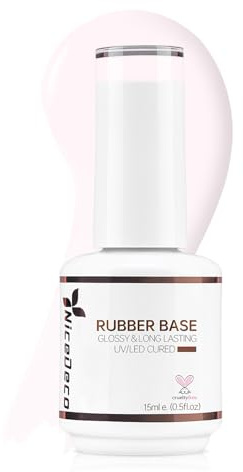 Nicedeco Base Rubber para Uñas Esmaltes Semipermanentes en Gel Base de Caucho UV/LED Soak-Off Colores Vibrantes y Duraderos 15ML 04