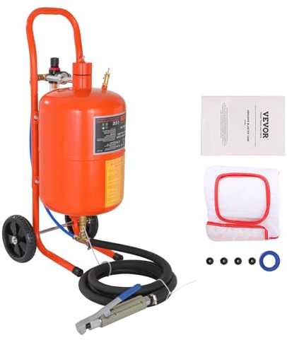 VEVOR Mobiles Sandstrahlgerät 18,92 L Sandstrahlanlage 243,84 cm ArbeitsschlauchSandstrahler 60–110 PSI Arbeitsdruck ideal zum Entfernen von Rost, Farbe, Flecken und das Polieren großer Flächen