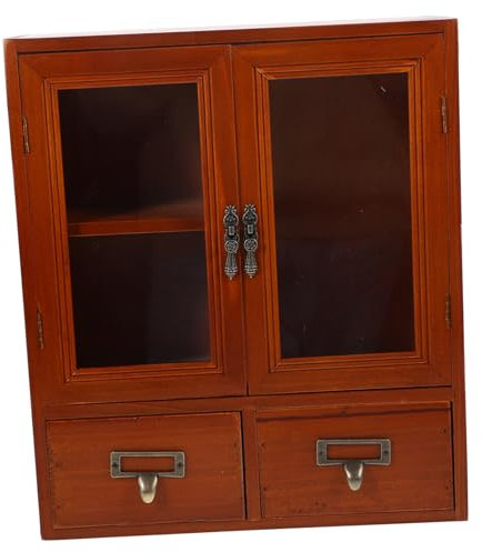 ETHZZLE Rustikaler Küchen-wandschrank Holzschrank Mit Doppel-türen Großer Stauraum Stabil Für Wohnzimmer Schlafzimmer Vintage Aufbewahrungsschrank Multifunktional