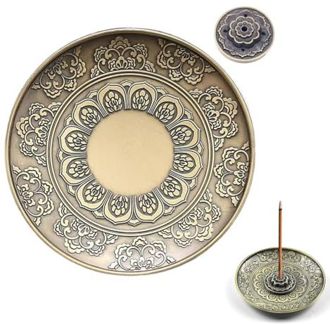 BOBOZHONG Bronze Incense Burners, Lotus Incense Sticks Holder, Detachable Lotus Stick Incense Holder for Home, Bedroom, Yoga Room, Tea House