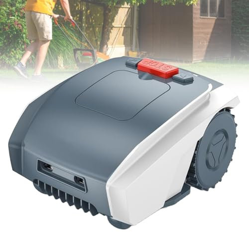 VNATWGOO Tondeuse à Gazon Automatique, Robot De Tonte éTanche Ipx5, Hauteur De Lame RéGlable, Robot De Tonte De Jardin, avec Navigation Optique