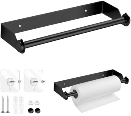 YZROHYI Küchenrollenhalter Ohne Bohren 28 cm,Wand Küchenrollenhalter Hängend,Küchentollenhalterung,Papierrollenhalter Küche Edelstahl,Haushaltsrollenhalter,Kitchen Roll Holder Wall,Paper Towel Holder