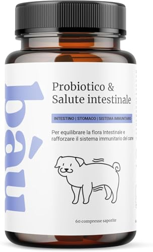 Bàu Cosmesi Probiotici per Cani, Fermenti Lattici Cane, Supporto Gastrointestinale Cane, Probiotico Digestivo per Cani Prurito, Integratore Diarrea - 60 pz