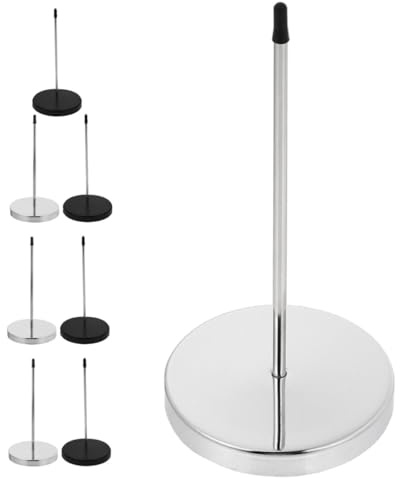VILLCASE 8 piezas Soporte para Recibos de Metal con Base Pesada y Punta Protectora Pinchos para Tickets y Notas Restaurantes Oficinas Hoteles y Cocinas de Negro y Plateado