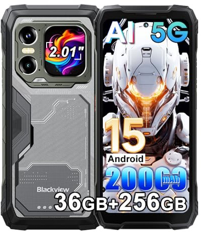 Blackview Xplore 1 5G Outdoor Handy ohne Vertrag Android 15, 36GB+256GB/2TB AI Handy, 20000mAh Batterie Baustellenhandy, 6,78 FHD+, 64MP+50MP, 5G Outdoor Smartphone Wasserdicht IP68, NFC GPS OTG FM