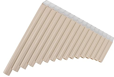 Brrnoo Pan Flöte, für Kinder Erwachsene Pan Flöte C -Schlüssel mit Karton Tragen Beutel Instrument Anfänger Unterrichtspersonal (Beige)