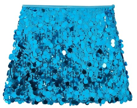 Qiantull Jupe à paillettes pour femme - Mini jupe courte à paillettes - Jupe crayon scintillante - Sexy - Robe à paillettes - Pour anniversaire, danse, princesse