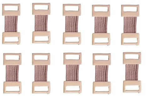10er-Set Weiße Verbandklammern aus Edelstahl – Universelle elastische Fixierklemmen für Sportverbände und Erste-Hilfe-Sets (2,5cm, Spülmaschinenfest) (Braun)