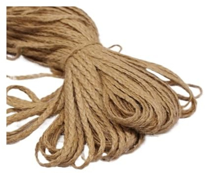 Ficelle Jute Corde Plate tressée en Chanvre de 10 m, Ruban Jute Rustique et Vintage for Mariage, décoration Emballage DIY(Gold)