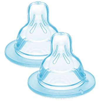MAM Set of 2 Size 2 Medium Flow Teats in SkinSoft Silicone, 2+ Months