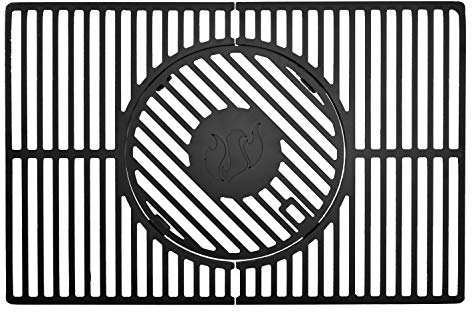 LANDMANN Modulus Grillrostsystem | Geeignet für Triton 2.1 | Mit modularem Basiseinsatz Ø30,5 cm für Grillplatte, WOK, Pizzastein, Grillspieße | Schwarz & eckig | Maße 48 x 44 x 2 cm [Gusseisen]