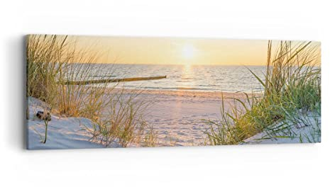 ARTTOR Lienzos decorativos duna playa mar Cuadro Sobre Lienzo Moderno 90x30cm Cuadros Decoracion Salon Dormitorio Cocina Cuadros Pared Imágenes Wall Art Prints Decor Canvas AB90x30-3989