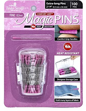 Taylor Seville Originals - Taylor Seville Originals Komfort Griff Hitze Beständig Bußgeld (0.5 x 56mm) Extra Lang Magic Pins - 100 Stücke, Rosa