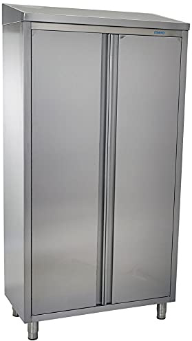Saro Edelstahlhochschrank mit 3 Böden und 2 Flügeltüren, 1000mm