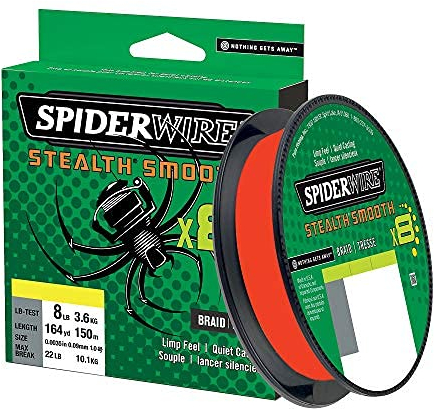 Spiderwire Stealth Smooth 8 New 2020, 8-Fach geflochtene Schnur mit Mikrobeschichtung, 0,05mm - 0,11mm, rot (300, 0,11mm - 10,3kg)