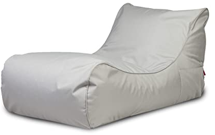 Ecopuf - Master Polyester Pouf Sessel Outdoor Chaise Longue - Sitzsack mit Staufach und Griff - Robuster Stoffsack - Entspannungssessel - Wohnungseinrichtung - 115x65x60cm, Perle Nc13