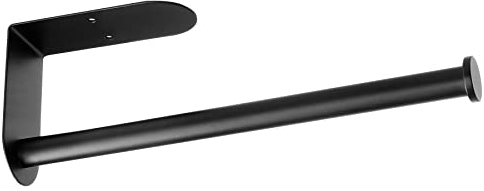 Black Kitchen Roll Holder Wall Mounted, OBODING, Self Adhesive or Drilling Kitchen Paper Towel Holder Under Cabinet for Kitchen and Bathroom (Black)