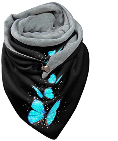 Dorjuli Écharpe pour femme avec boutons élégante personnalité classique écharpe d'automne géométrique écharpe en cachemire avec bouton automne Saint-Valentin Une écharpe douce comme cadeau, D-5