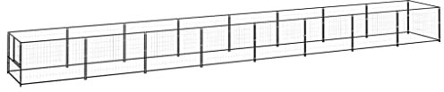 vidaXL Hundezwinger Schwarz 8m² Stahl Hundekäfig Hundehaus Hundehütte Käfig