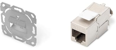 DIGITUS 2-Port Netzwerkdose - 5 Stück - Mit 10x Cat6A Keystone-Modul - 45° Gewinkelt - Designfähig - Ohne Rahmen/Blende