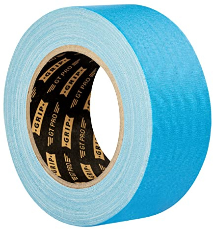 GRIP Eventbasics GT PRO Tape - Premium Neon Gaffa 50 mm x 25 m - neonblau | Neon Gewebeband fluoreszierend, matt, hohe Klebkraft, extrem reißfest, beschriftbar, bis zu 3 Wochen rückstandsfrei ablösbar