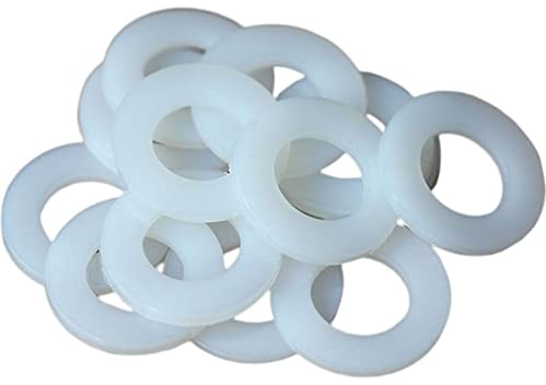 50 rondelles plates en nylon élargies et épaisses M8 x 13 mm x 2,5 mm, résistance à l'usure, à la traction, isolation et ignifuges