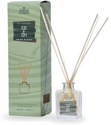 Cereria Di Giorgio - Diffusore di Profumo con Bastoncini - Collezione Odor Block - Fresh - 100 ml