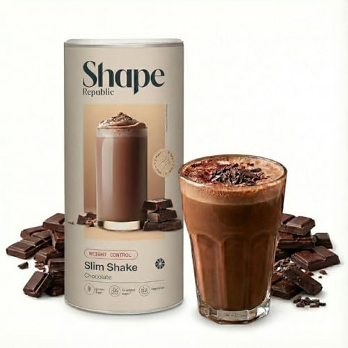 SHAPE REPUBLIC Slim Shake Schokolade Mahlzeitersatz Shake - 14 Shakes pro Dose - Proteinreich, Glutenfrei - Diät Shakes zum Abnehmen