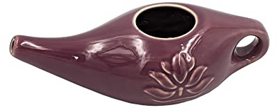 Jarra Limpieza Nasal Cerámica 250ml Fácil Uso Higiene Diaria Alivio Congestión Para Riego Nasal Adultos Niños Color Morado Resistente y Suave Biebri