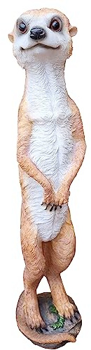 Fachhandel Plus Dekofigur Erdmännchen lebensechte Tierfigur Gartendeko Scharrtier Suricate