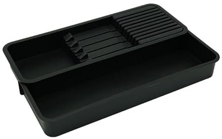 Portacoltelli a 2 ripiani, inserto per riporre cassetti, portacoltelli, organizer per coltelli, supporto durevole, cassetto da cucina, bancone