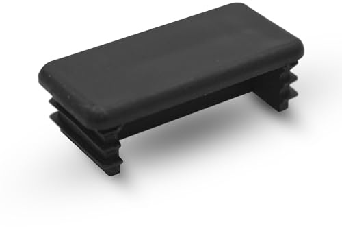 DOJA Barcelona | Profil-Endkappen | 41x21 rechteckig Endkappen | Pack 20 | rechteckige Rohrstopfen | quadratische Schwarze Kunststoff-Endkappen | Stuhlbeinkappen Bodenschutz für Einzelmontage