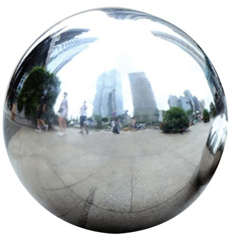 Gazing Ball Mirror Polished Smooth Hollow Stainless Steel Gazing Globe Reflective Decorative DIY Plated Gazing Balls for Garden Plaza Silver Garden Ornaments Outdoor
